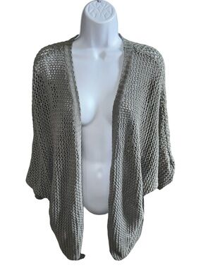 Women’s Kimchi Blue Blue/Gray Open-Weave Knit Cardigan - S